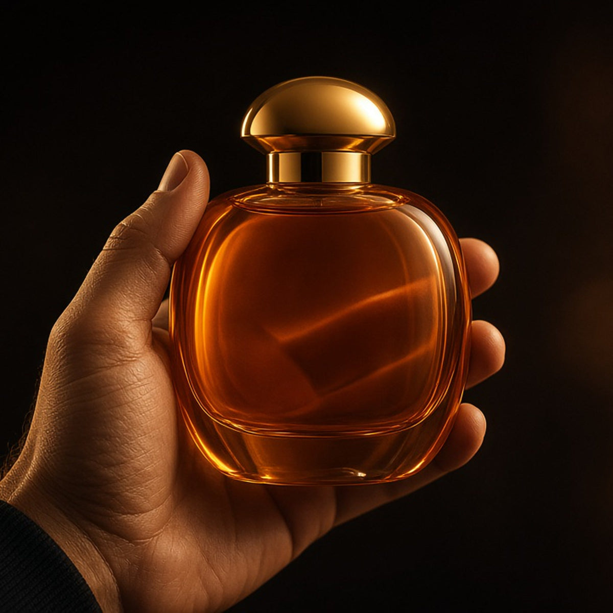 Pele cologne bottle in hand